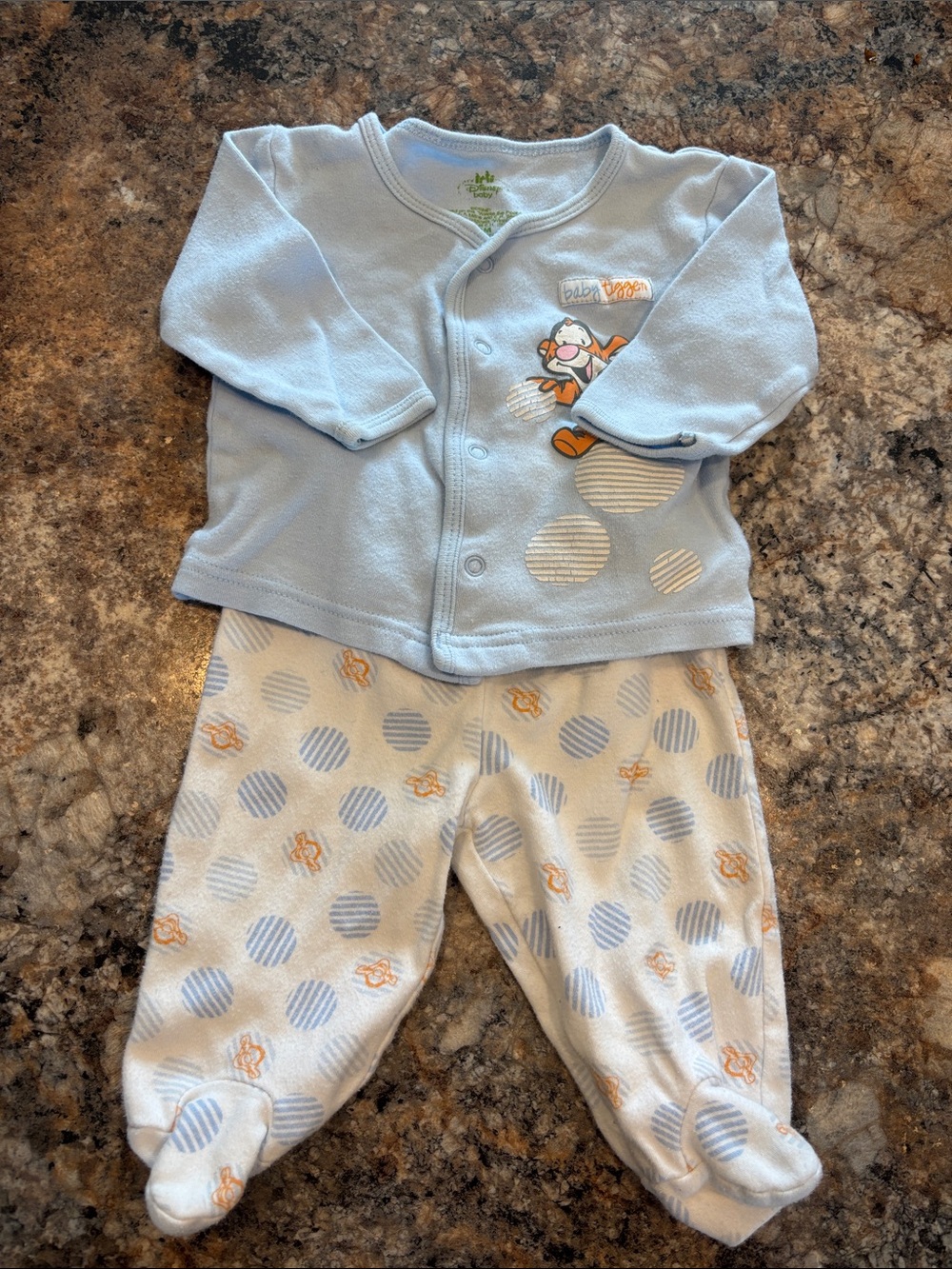 Light Blue Baby Two-Piece Tigger Outfit